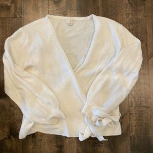 A New Day white wrap sweater size L